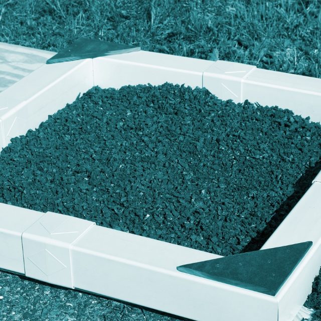 Teal rubber mulch from Adventure World Play Sets