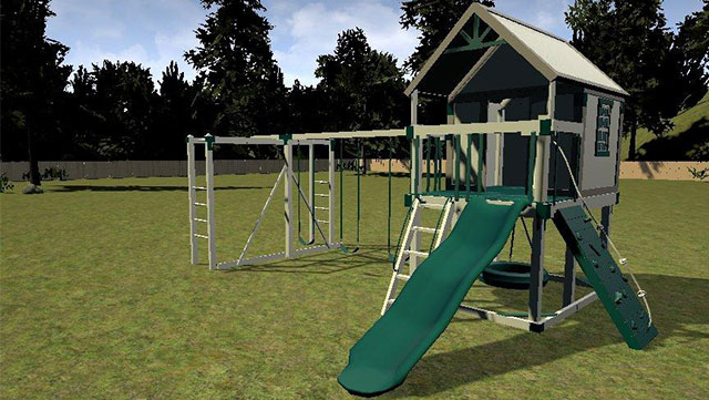 happy hideout 3d swing set design custom happy hideout