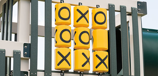 tic-tac-toe board on swing set in kids outdoor play area kids outdoor play area