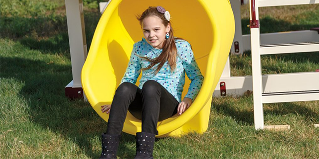 bright yellow slide on creative swing set bright playset colors