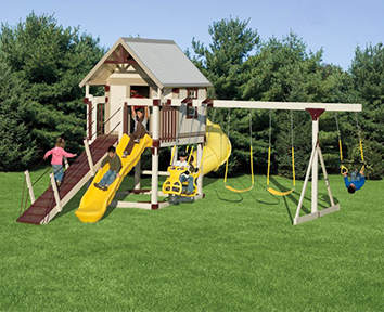 advantages of vinyl swing sets kids playing on vinyl swing set