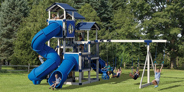 swing set with towers and slides added on swing set towers with slides