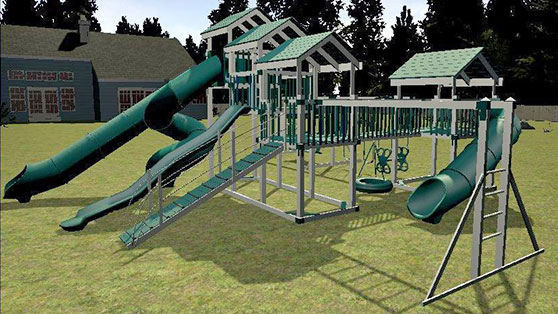 swing set built with 3d design center during late fall swing set built with 3d design center