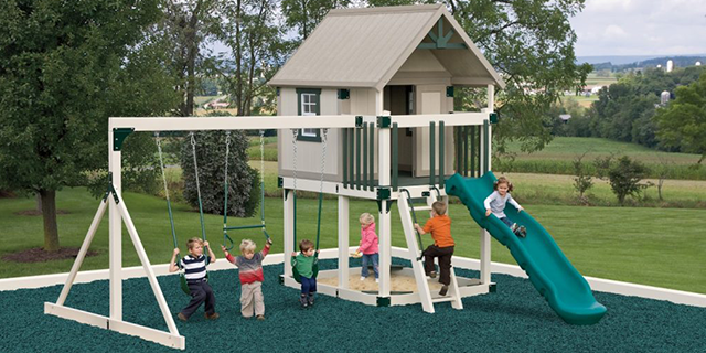 happy hideout swing set with a playhouse for a small yard happy hideout h68-2 playset for a small yard