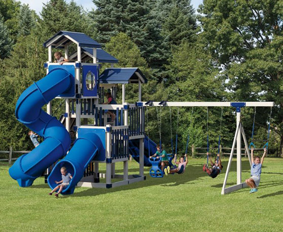 blue and white accent color used for vinyl rainbow playset vinyl blue and white rainbow playset color