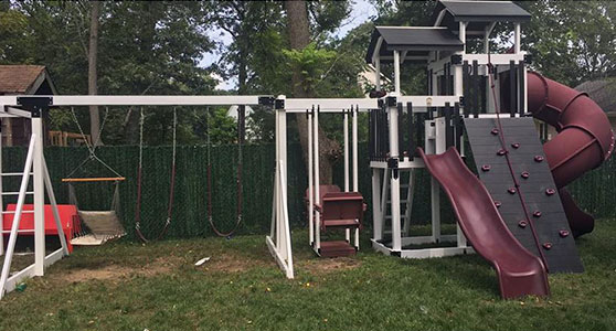 swing set with unique black and red colors swing set with unique colors