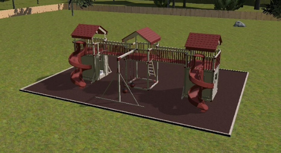 family swing set built with adventure world 3d design center 3d rendering of family swing set