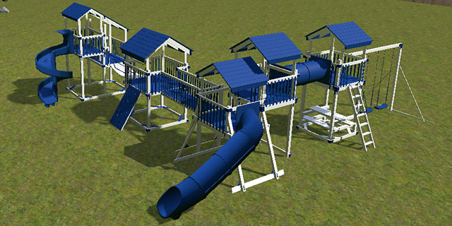 ultra obstacle course with swings designed using 3d software design your own obstacle course plans