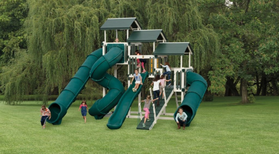 fantasy fortress swing set with outdoor fort for non-screen activity swing set used for outdoor fort