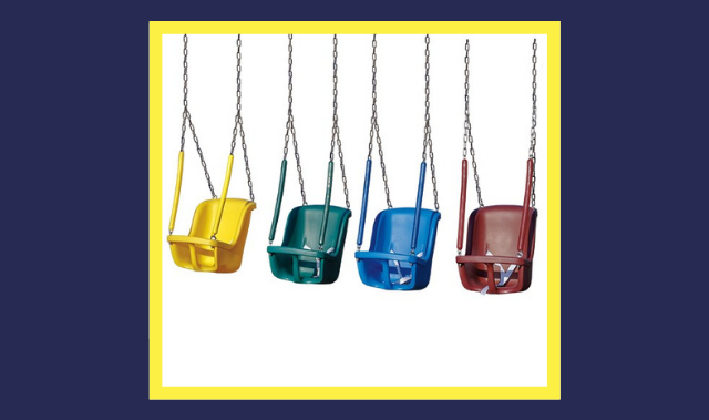 heavy-duty high back baby swings available in green, blue, red, and yellow different types of high back baby swings