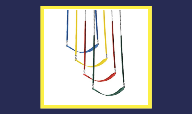 kinds of vinyl belt swings for playset sold in green, blue, red, and yellow kinds of swings sets