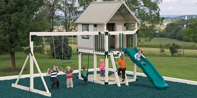 simple happy hideout swing set with playhouse for kids package h68-2 simple swing set with playhouse
