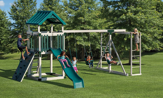 busy basecamp swing set package purchased by parent instead of a cheap diy kit diy swing set kit alternative