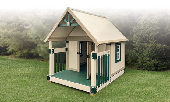 luxury playhouses made in the usa with a vinyl exterior and interior luxury playhouses