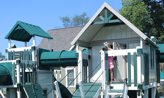 premium playhouse on a custom built adventure world play set premium playhouse