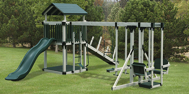 custom playset with an easy rider glider and vinyl horse glider custom playset with swings