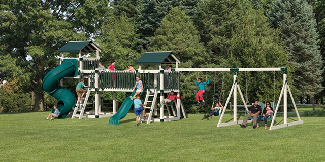 discovery depot playset with two-person adult love seat swing two-person swing on discovery depot